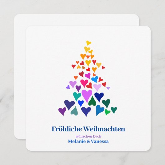 Regenbogen Farben Weihnachtsbaum  (正面/裏面)