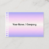 Regenbogen Farbverlauf pink Lila Herzen 名刺 (正面)