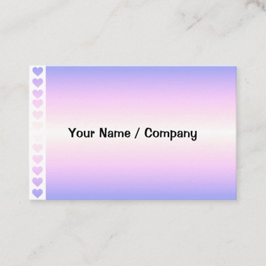 Regenbogen Farbverlauf pink Lila Herzen 名刺 (正面)