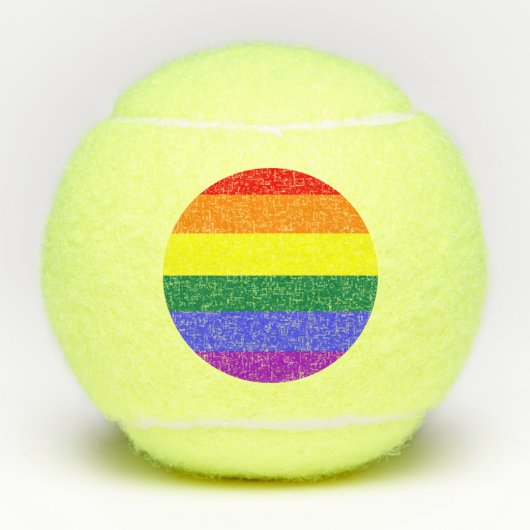 Regenbogen Flagge テニスボール (正面)