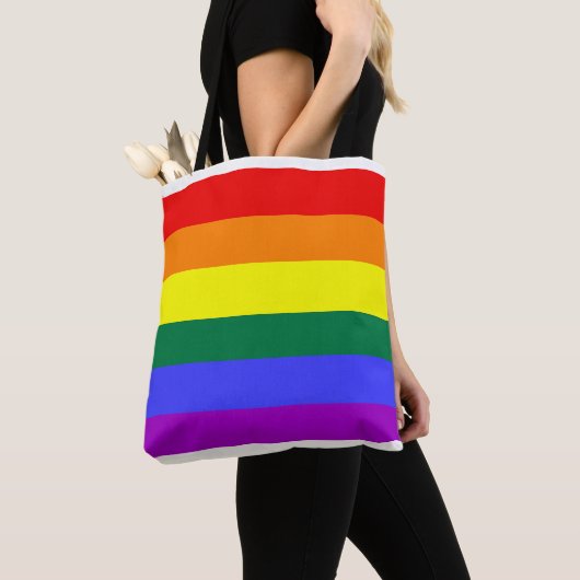 Regenbogen Flagge トートバッグ (クローズアップ)