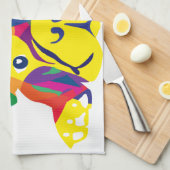 Regenbogen Französische Bulldogge キッチンタオル (四つ折り)