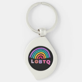 Regenbogen gemalt mit Schrift LGBTQ キーホルダー