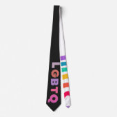 Regenbogen gemalt mit Schrift LGBTQ ネクタイ (正面)
