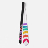 Regenbogen gemalt mit Schrift LGBTQ ネクタイ (裏面)