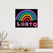 Regenbogen gemalt mit Schrift LGBTQ ポスター (キッチン)