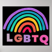 Regenbogen gemalt mit Schrift LGBTQ ポスター (正面)