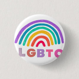 Regenbogen gemalt mit Schrift LGBTQ 缶バッジ