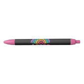 Regenbogen gemalt mit Schrift LGBTQ 黒ボールペン (正面)