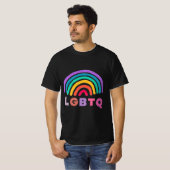 Regenbogen gemalt mit Schrift LGBTQ Tシャツ (正面フル)