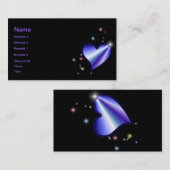 Regenbogen-Herz mit Sternchen auf schwarz 名刺 (正面/裏面)