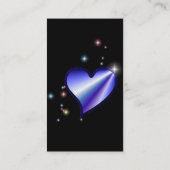 Regenbogen-Herz mit Sternchen auf schwarz 名刺 (裏面)
