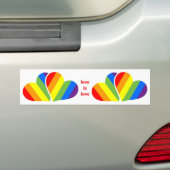 Regenbogen Herzen Auto Aufkleber LGBTQ バンパーステッカー (車上)