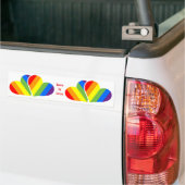 Regenbogen Herzen Auto Aufkleber LGBTQ バンパーステッカー (トラック上)