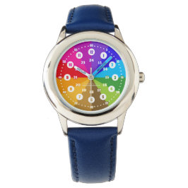 Regenbogen Lernuhr Armbanduhr 12 Stunden Anzeige 腕時計