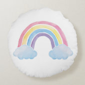 Regenbogen mit Wolken | personalisierbares  ラウンドクッション (裏面)
