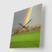 Regenbogen nach dem Sturm-Uhr! スクエア壁時計 (傾斜)