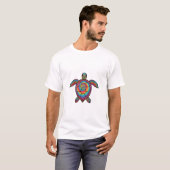 Regenbogen-Schildkröte Im Batik-Look Tシャツ (正面フル)