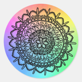 Regenbogen Seestern Mandala ラウンドシール
