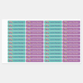 Regenbogen Sterne - 96 schmale Kinder Etiketten ラベル (シート)