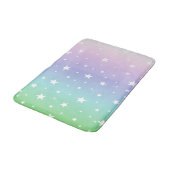 Regenbogen Sterne Pastell Farbverlauf Unicorn NO3y バスマット (アングル)