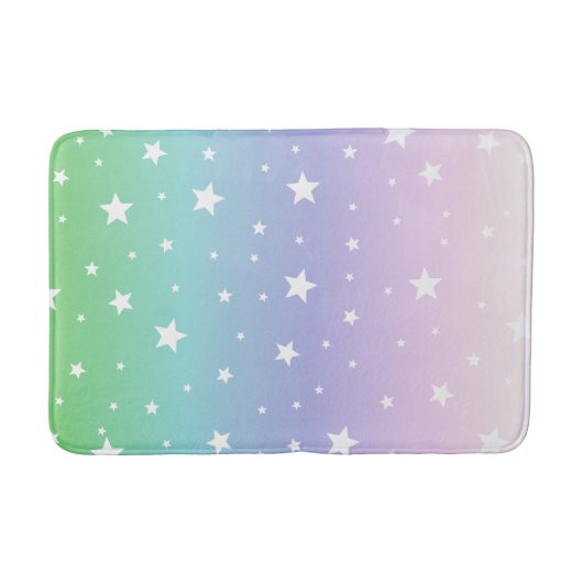 Regenbogen Sterne Pastell Farbverlauf Unicorn NO3y バスマット (正面)