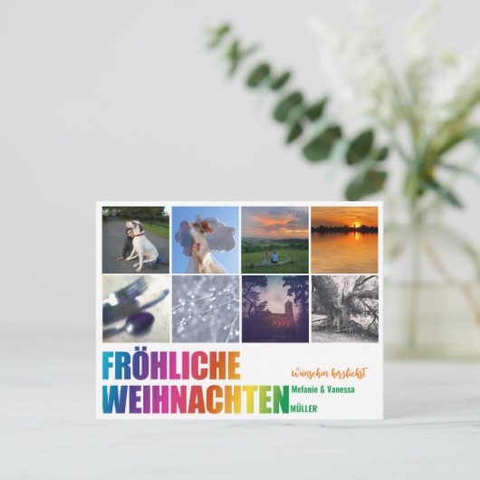 Regenbogen Weihnachtspostkarte  Postkarte ポストカード (スタンド正面)