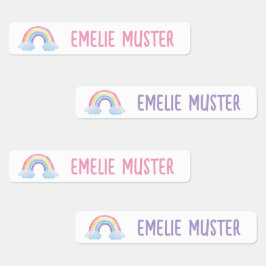 Regenbogen weiß - 96 schmale Kinder Etiketten ラベル