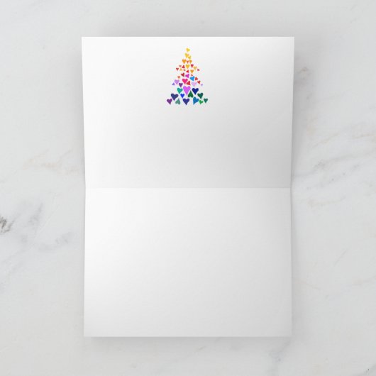 Regenbogenfarben Fröhliche Weihnachten  カード (内部)