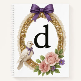 Regency Art Letter D Luxury Monogram Journal ノートブック
