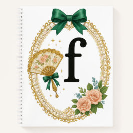 Regency Art Letter F Luxury Monogram Journal ノートブック