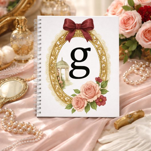 Regency Art Letter G Luxury Monogram Journal ノートブック