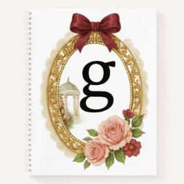 Regency Art Letter G Luxury Monogram Journal ノートブック