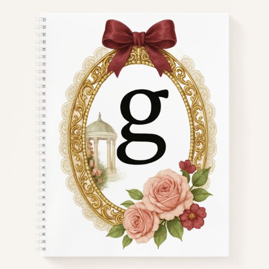 Regency Art Letter G Luxury Monogram Journal ノートブック (正面)