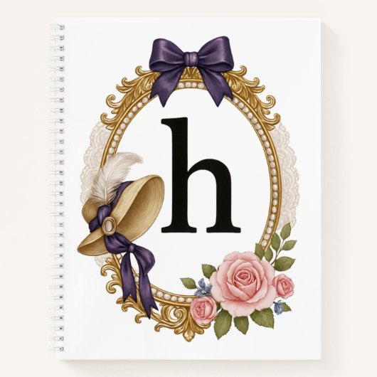 Regency Art Letter H Luxury Monogram Journal ノートブック (正面)