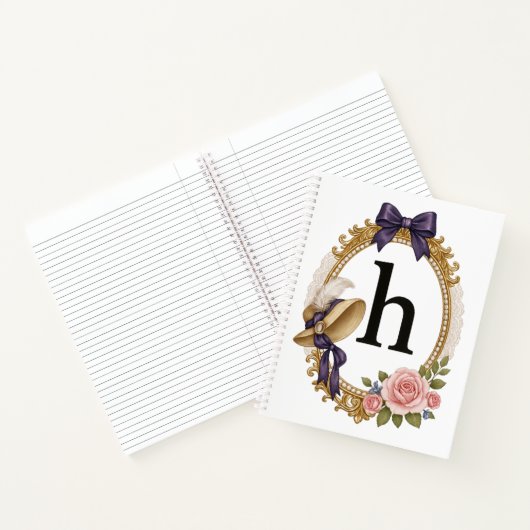 Regency Art Letter H Luxury Monogram Journal ノートブック (内部)