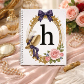 Regency Art Letter H Luxury Monogram Journal ノートブック