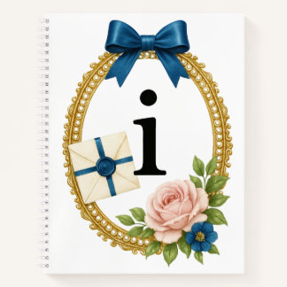 Regency Art Letter I Luxury Monogram Journal ノートブック