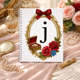 Regency Art Letter J Luxury Monogram Journal ノートブック