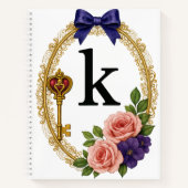 Regency Art Letter K Luxury Monogram Journal ノートブック (正面)