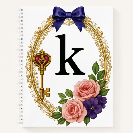 Regency Art Letter K Luxury Monogram Journal ノートブック (正面)