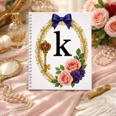 Regency Art Letter K Luxury Monogram Journal ノートブック