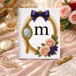 Regency Art Letter M Luxury Monogram Journal ノートブック