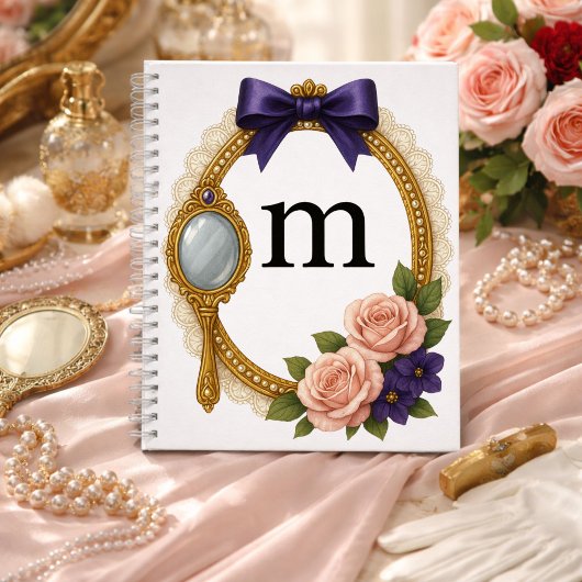 Regency Art Letter M Luxury Monogram Journal ノートブック