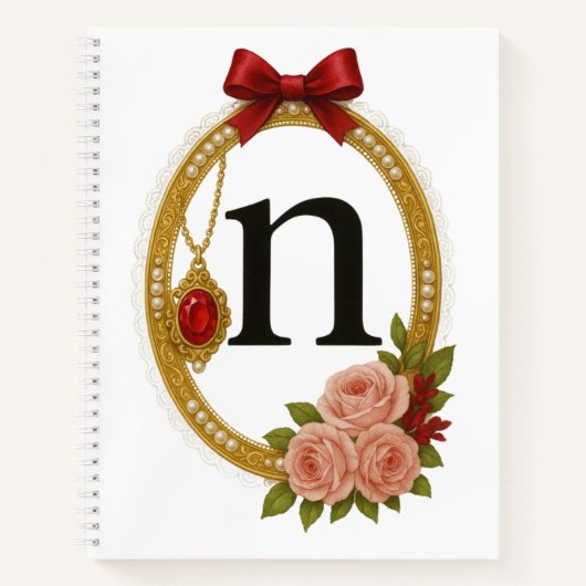 Regency Art Letter N Luxury Monogram Journal  ノートブック (正面)