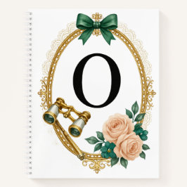 Regency Art Letter O Luxury Monogram Journal ノートブック