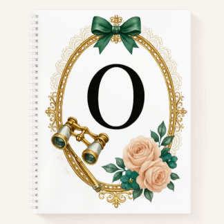 Regency Art Letter O Luxury Monogram Journal ノートブック