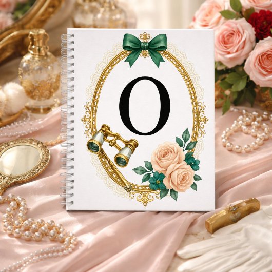 Regency Art Letter O Luxury Monogram Journal ノートブック