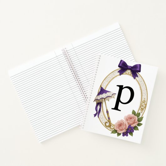  Regency Art Letter P Luxury Monogram Journal ノートブック (内部)