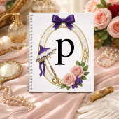 Regency Art Letter P Luxury Monogram Journal ノートブック